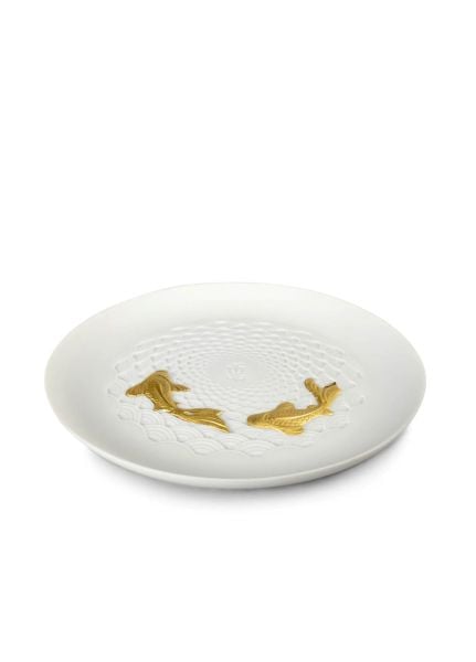 KOI PLATE GOLDEN LUSTER