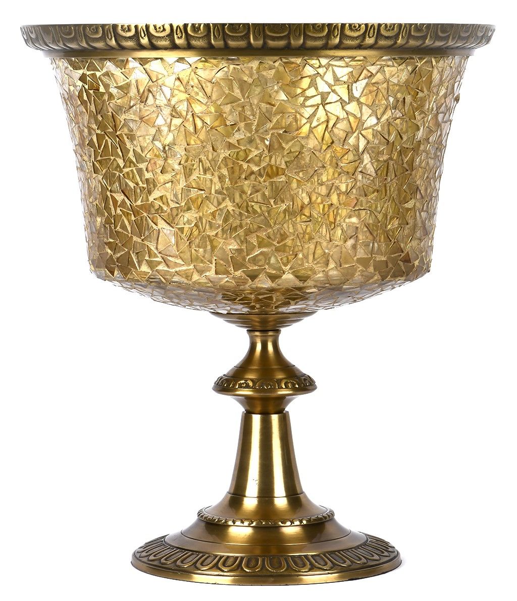 BROKEN GLASS-GOLD VASE