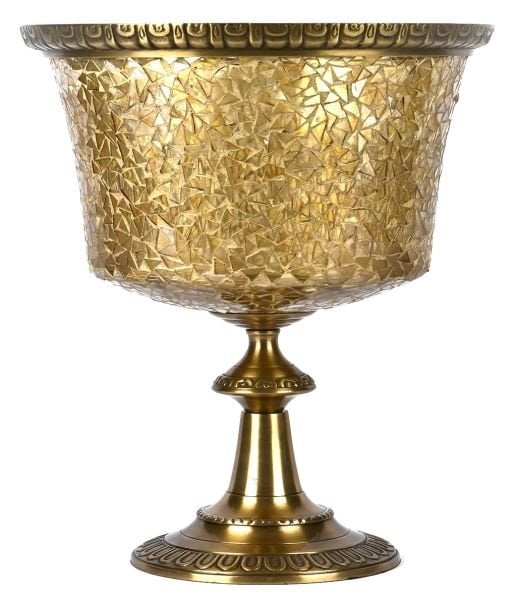 BROKEN GLASS-GOLD VASE