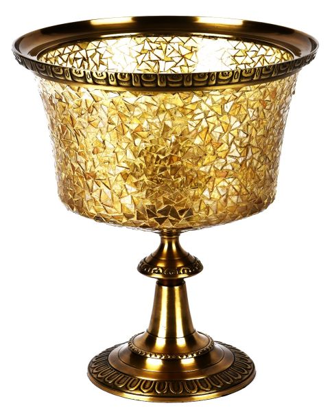 BROKEN GLASS-GOLD VASE