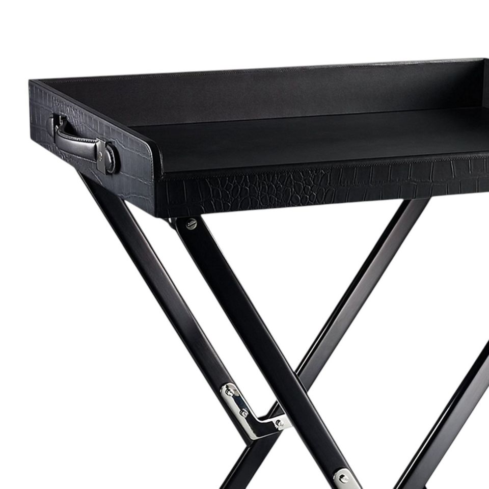 BLACK WOOD GAVIN TRAY STAND