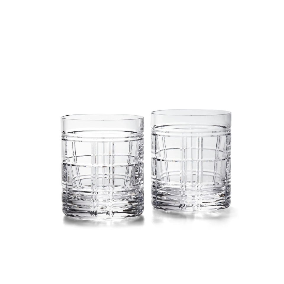 HUDSON PLAID DOUBLE-OLD-FASHIONED GIFT SET
