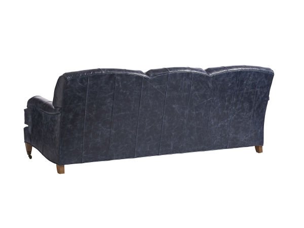 SYDNEY LEATHER SOFA WITH BRASS CASTERS