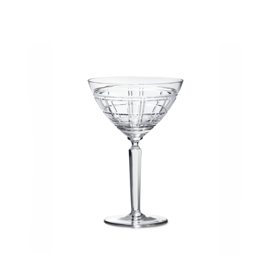 HUDSON PLAID MARTINI GLASS