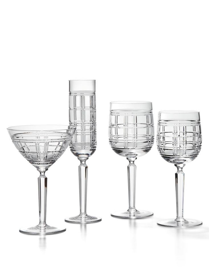 HUDSON PLAID MARTINI GLASS