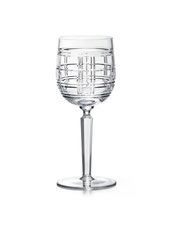 HUDSON PLAID WHITE WINE GLASS