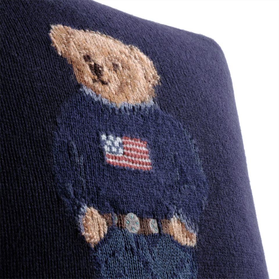 POLO BEAR WOOL THROW PILLOW