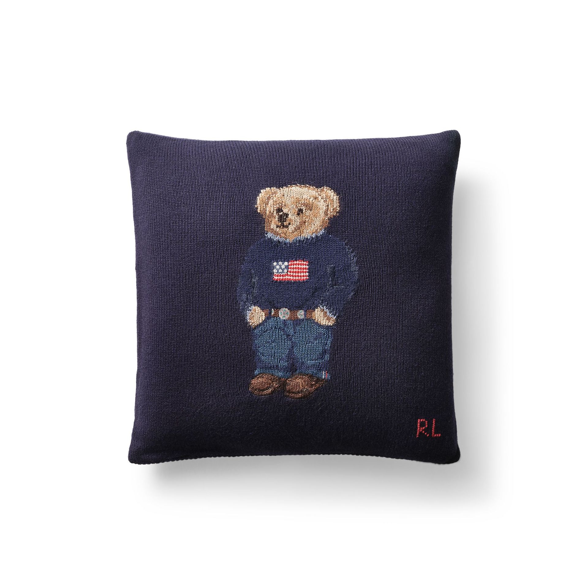 POLO BEAR WOOL THROW PILLOW