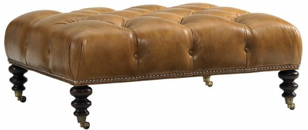 VICTORIA LEATHER COCKTAIL OTTOMAN