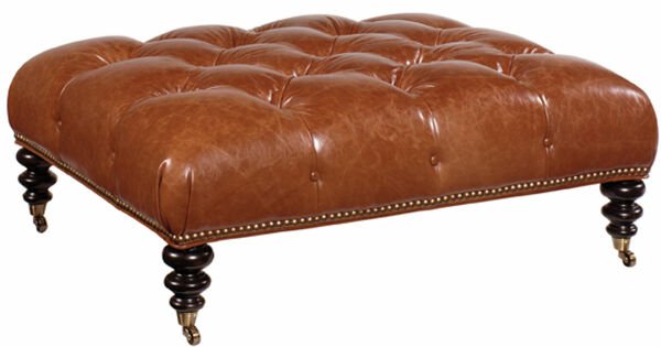 VICTORIA LEATHER COCKTAIL OTTOMAN