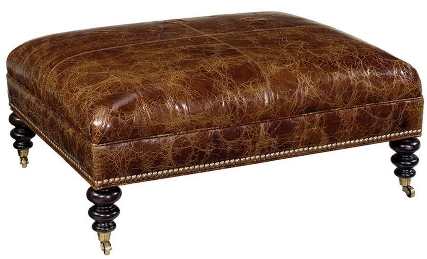 COOPER LEATHER COCKTAIL OTTOMAN