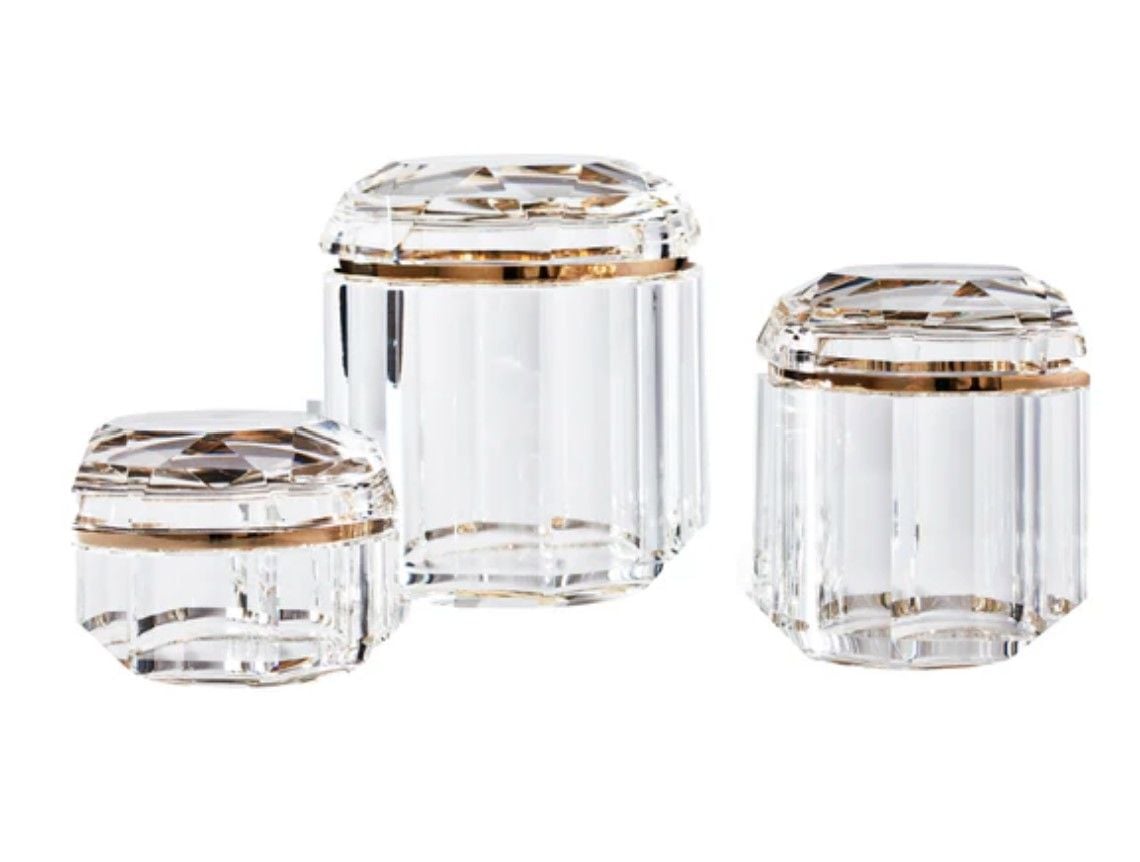 LEIGH CLEAR CRYSTAL JARS