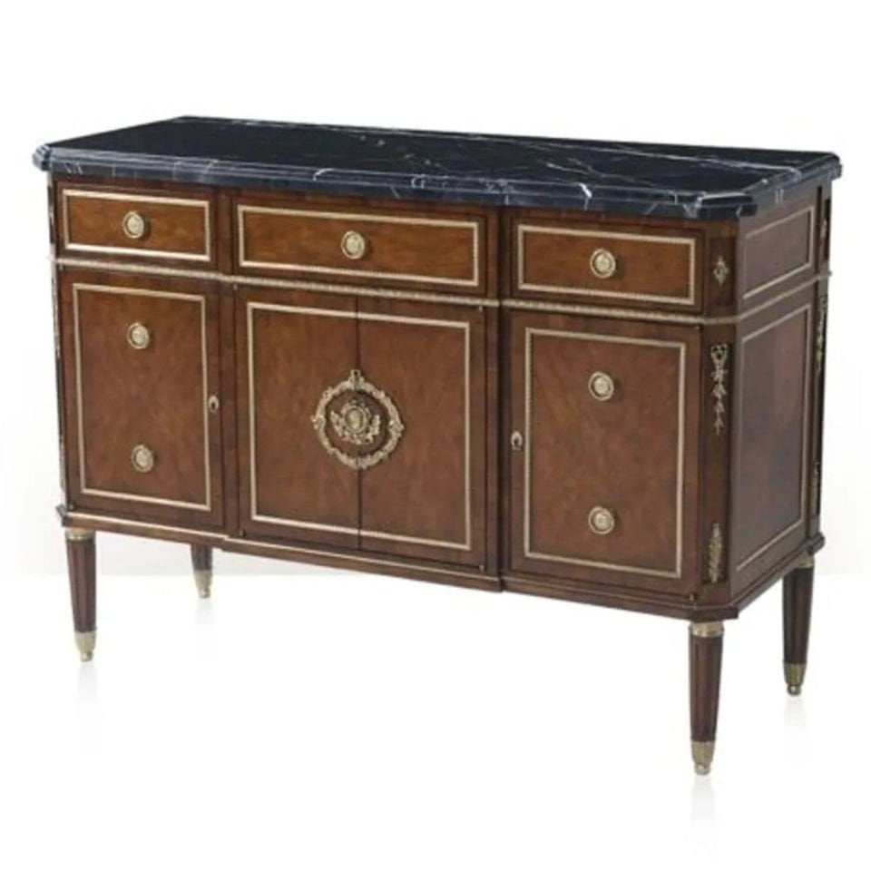 A ROSEWOOD VENEER AND FINELY BRASS MOUNTED SIDE CABINET