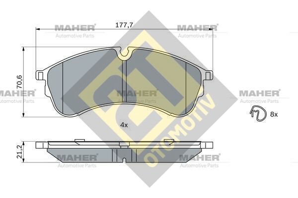 MHR-19029-FREN BALATA CRAFTER => ÇİFT TEKER / UZUN ŞASİ ÖN (UZUNLUK 177,5 mm)