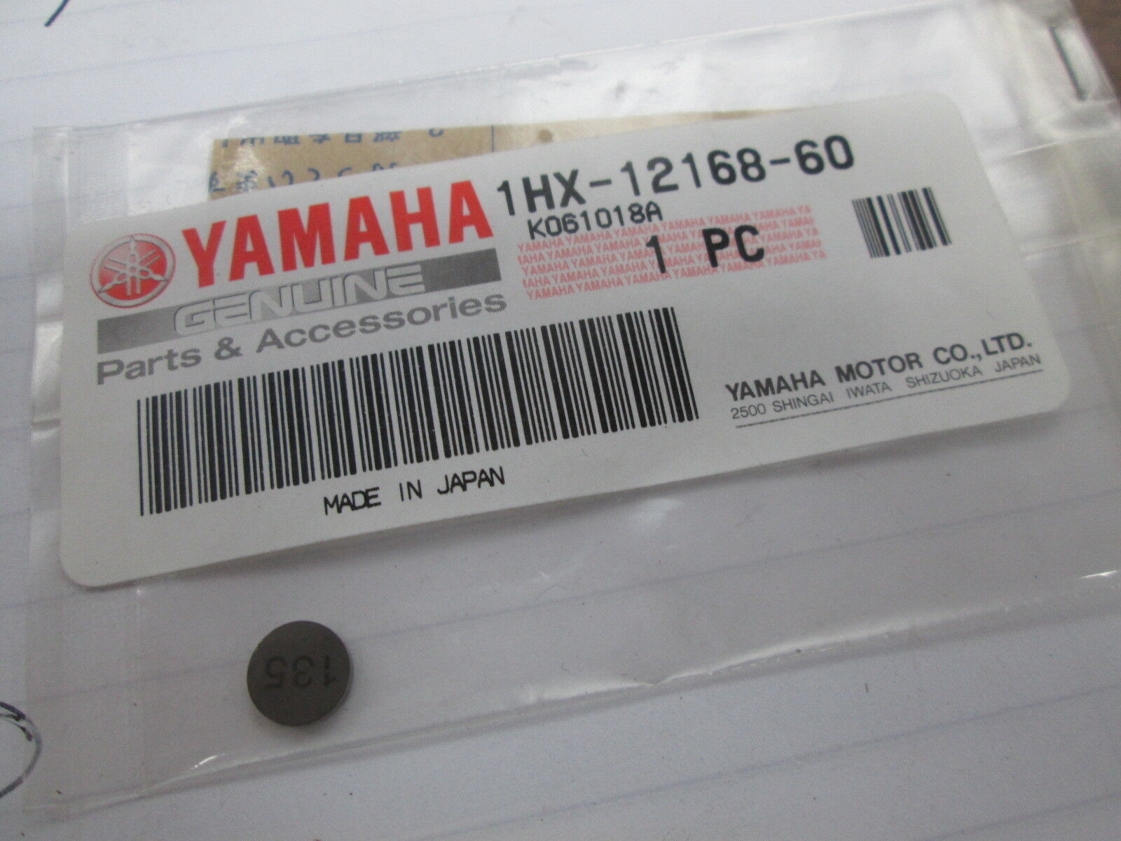 YAMAHA 2010-2020 WAVERUMER (KAR ARACI ) ORİJİNAL 135 AYAR ŞİMİ 1HX-12168-60