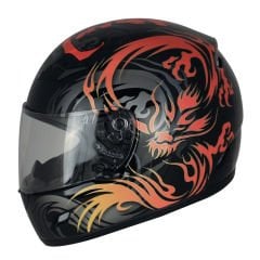 NİKKO FULL FACE SİYAH KIRMIZI DESEN KASK S BEDEN