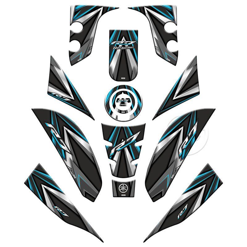 YAMAHA R7 2021 - 2022 UYUMLU FULL TANK PAD SET 005