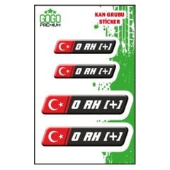 KAN GRUBU II 0 Rh(+) SİYAH DÖRTLÜ DAMLA ETİKET
