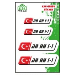 KAN GRUBU II AB Rh(-) BEYAZ DÖRTLÜ DAMLA ETİKET