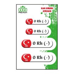 KAN GRUBU III 0 Rh(-) BEYAZ DÖRTLÜ DAMLA ETİKET
