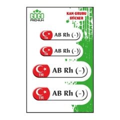 KAN GRUBU III AB Rh(-) BEYAZ DÖRTLÜ DAMLA ETİKET