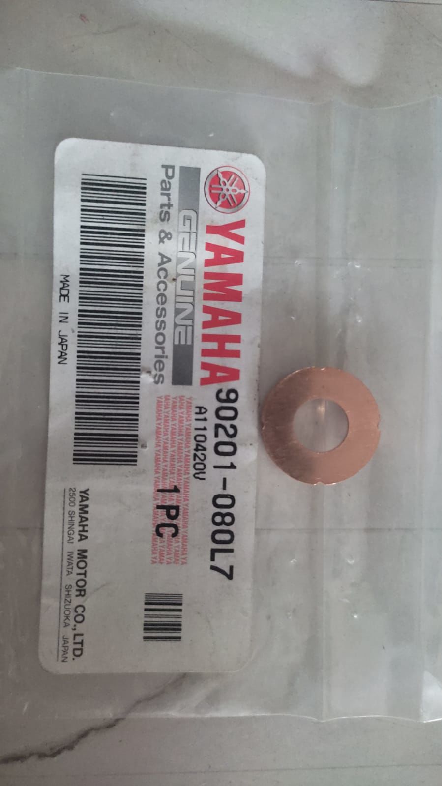 YAMAHA SCOOTER ORİJİNAL SİLİNDİR PULU 90201-080L7