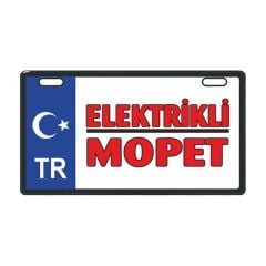 MAVİ ELEKTRİKLİ MOPET E-BİKE PLAKALIK