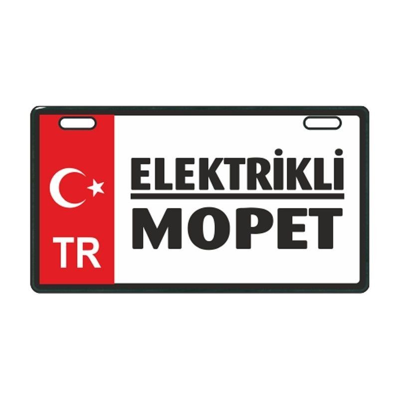 KIRMIZI ELEKTRİKLİ MOPET E-BİKE PLAKALIK