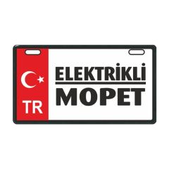 KIRMIZI ELEKTRİKLİ MOPET E-BİKE PLAKALIK