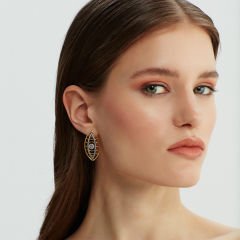 Opposite Side Evil Eye Earrings