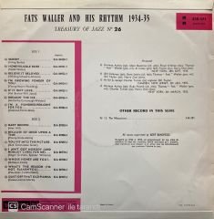 Fats Waller & His Rhythm – Treasury Of Jazz LP