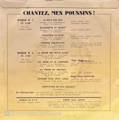 Chantez, Mes Poussins! - Le Petit Ane Gris / Blanchette et Noirot / Chantos La Pluie / Suprise Inquietante 45'lik