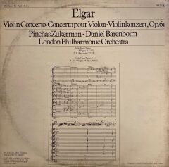 Elgar*, Pinchas Zukerman, Daniel Barenboim, London Philharmonic Orchestra* – Violin Concerto LP