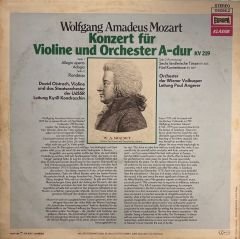 Wolfgang Amadeus Mozart, David Oistrach – David Oistrach In Memoriam - Konzert Für Violine Und Orchester A-dur KV 219 LP