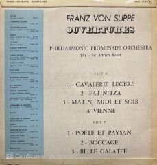 Franz von Suppé, The Philharmonic Promenade Orchestra, Sir Adrian Boult – Ouvertures LP