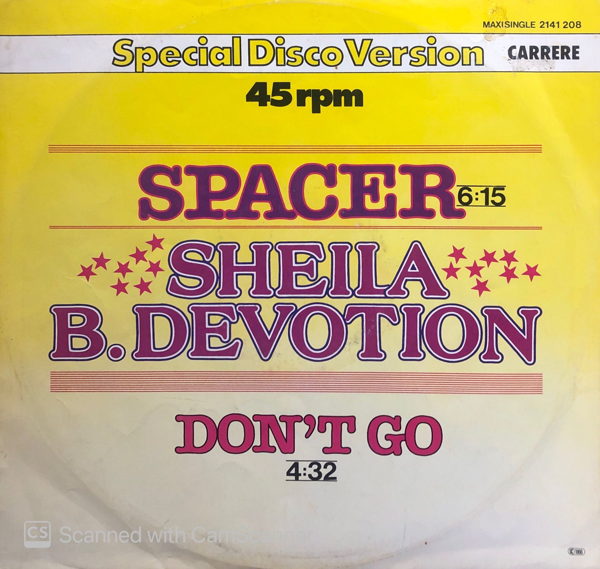 Sheila B. Devotion – Spacer / Don't Go MAXI