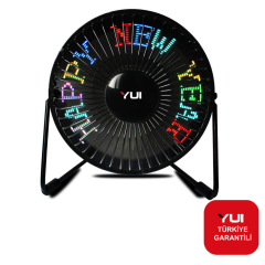 Yui UF240 Lazer Yazı Yansıtıcılı Mini Vantilatör Fan(YUI TÜRKİYE GARANTİLİ)