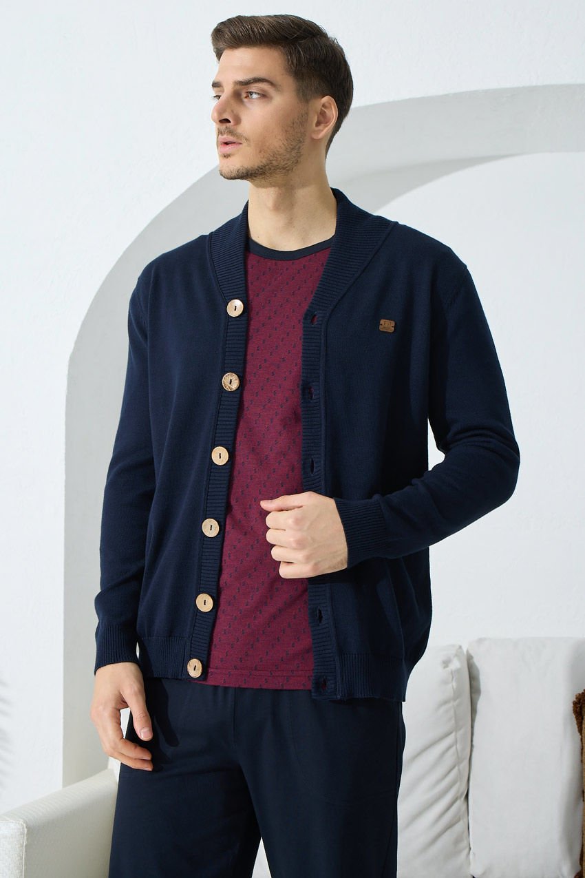 Kly 5041 Damat 5'Li Kısa Hırkalı Kol Şort Takım Ve Uzun Kol Pijama Çeyiz Set Takım