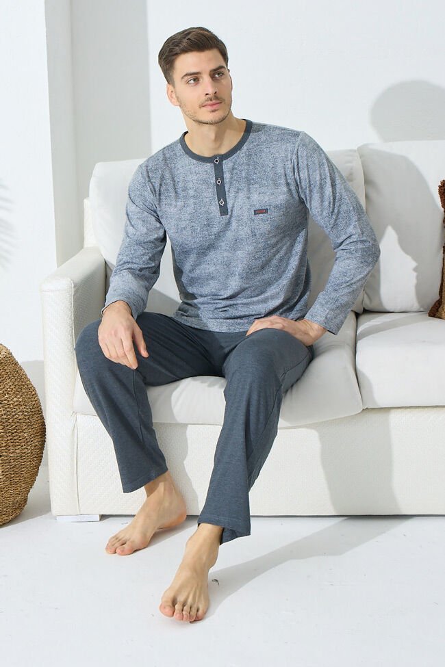 Kly 5022 Damat 5'Li Penye Ropdöşambır Kısa Kol Şort Takım Ve Uzun Kol Pijama Çeyiz Set Takım
