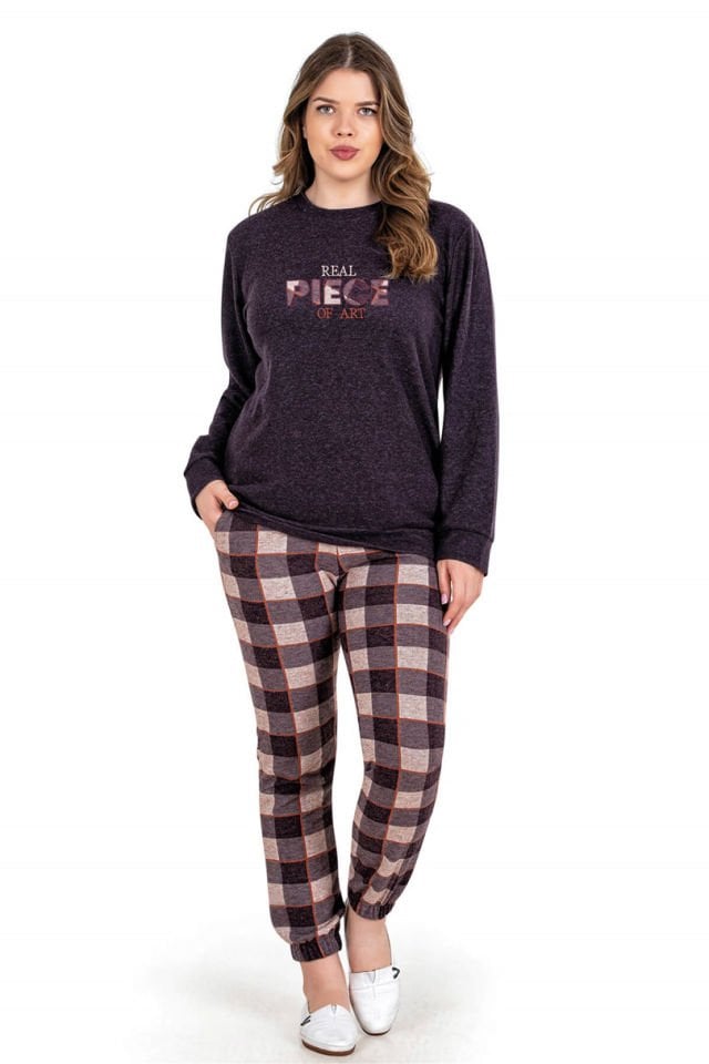 Büyük Beden Battal Kışlık Kadın Pijama Dowry B09-105