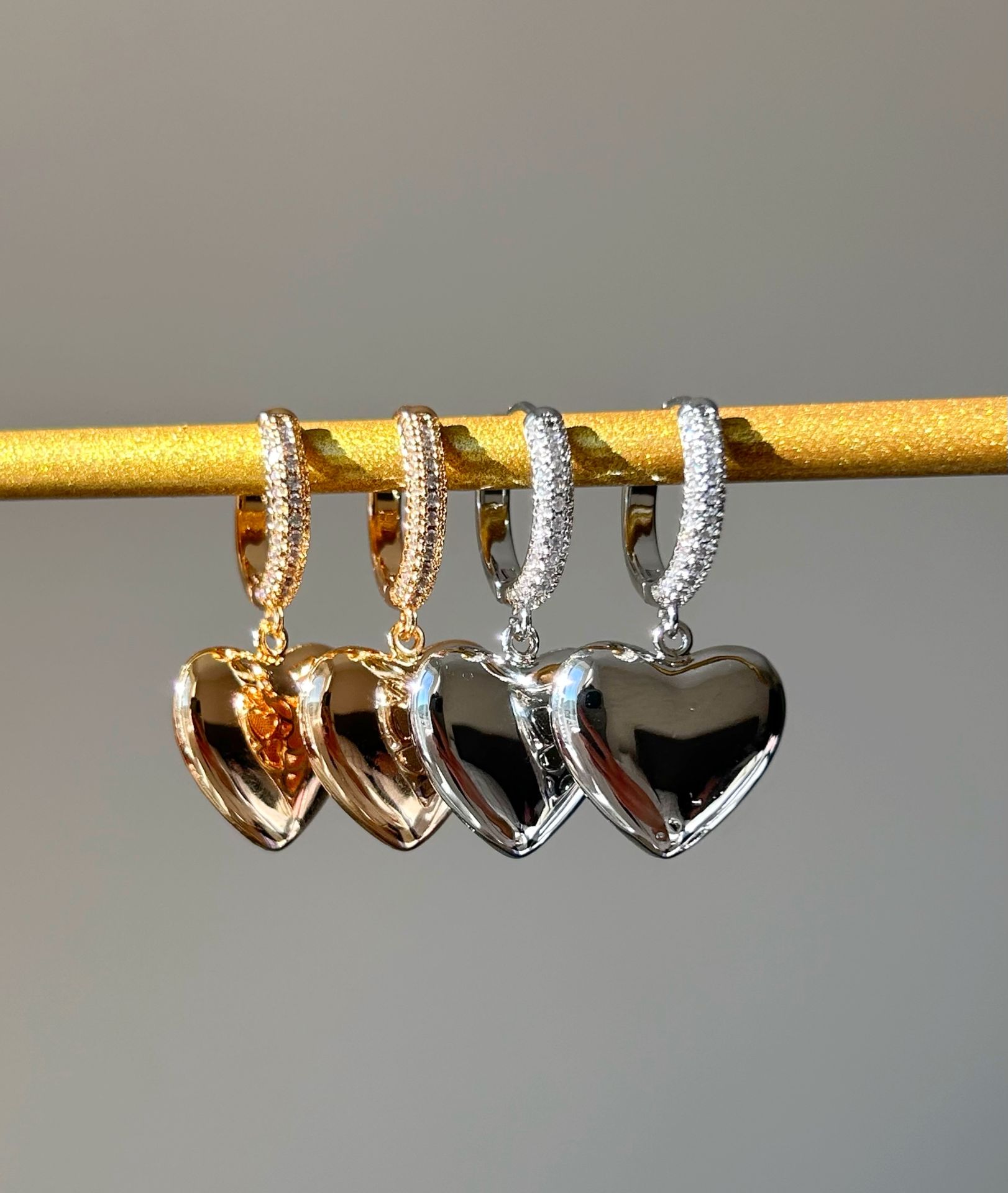 Taşlı Heart Sento Küpe