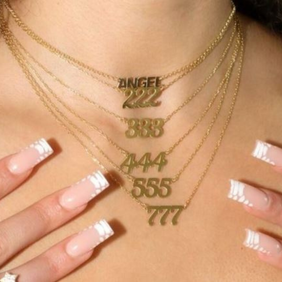 925 Ayar Gümüş Melek Sayıları Kolye