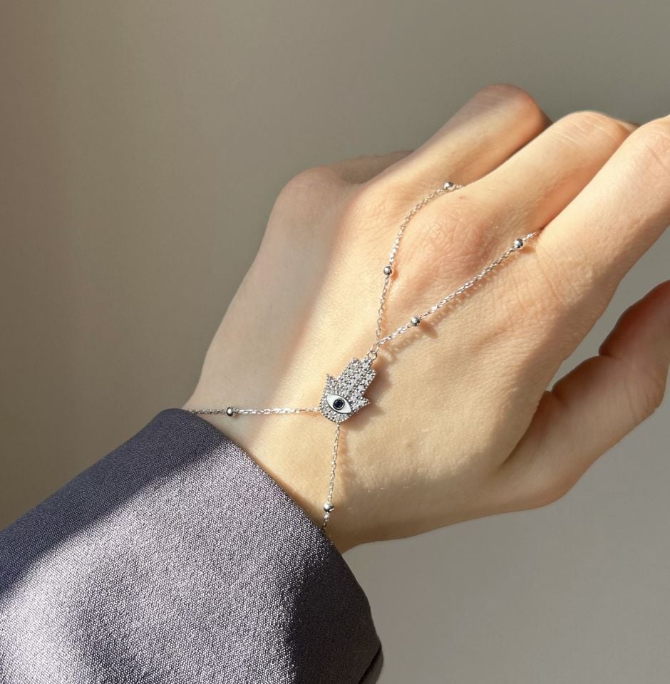 925 Ayar Gümüş Hamsa Şahmeran