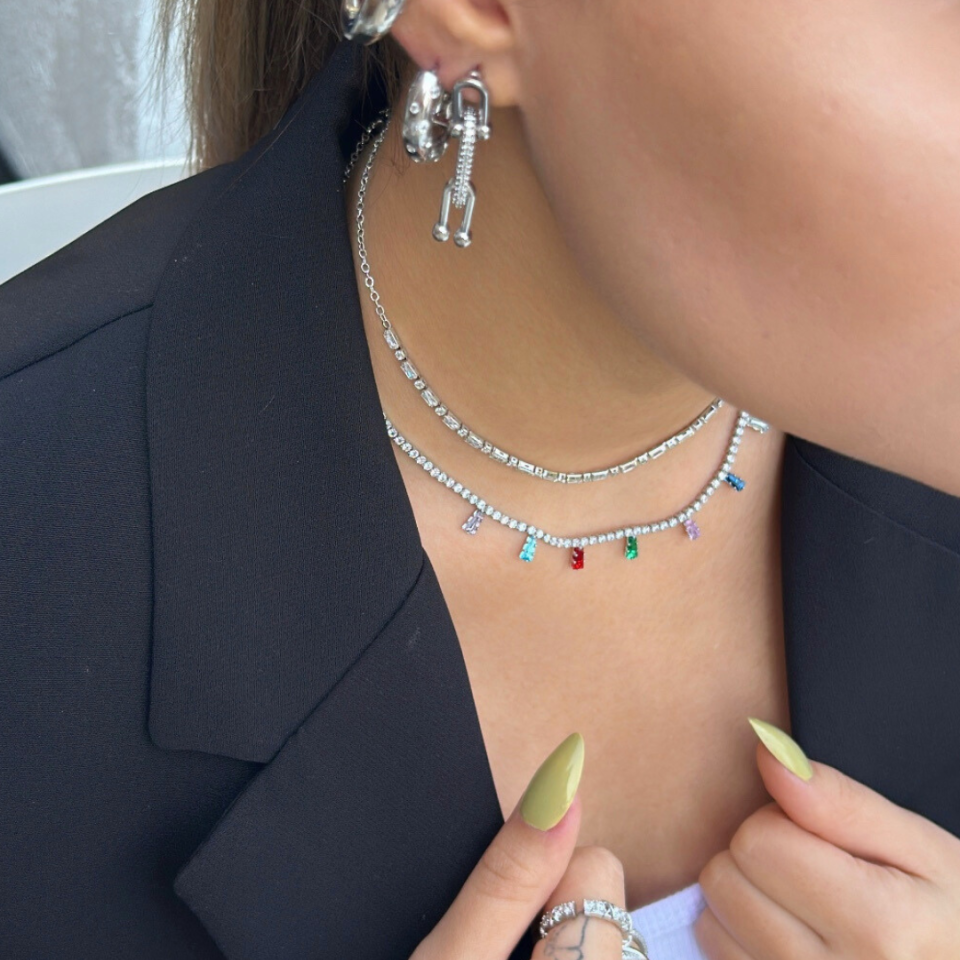 Taşlı Zarif Choker Kolye (1. Model)