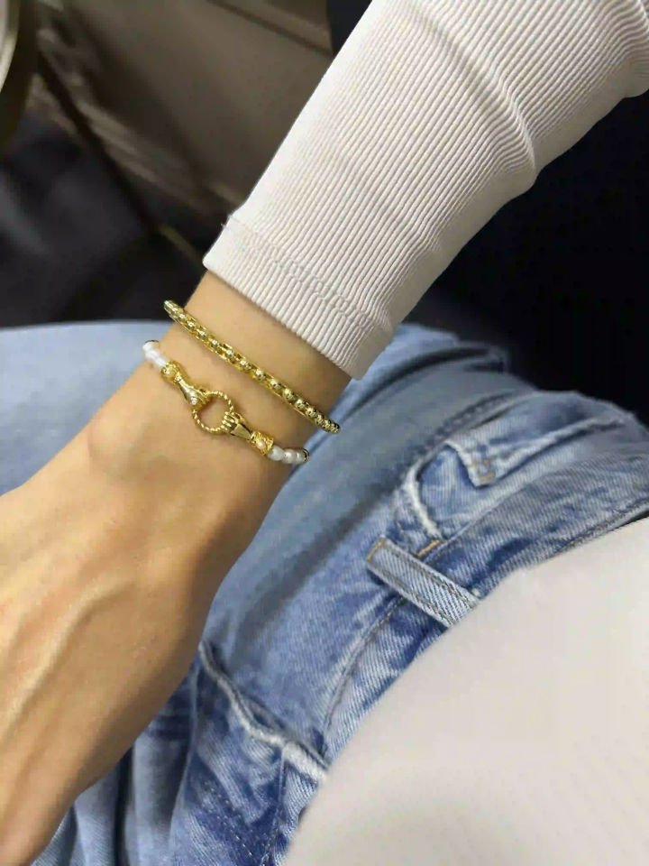 Altın Kaplama İnci Good Hands Bileklik