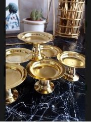 DEKORATİF GOLD KAPLAMA 6 Lİ MAKARONLUK KAHVE YANİ LOKUMLUK LUX SUNUM