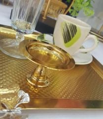 DEKORATİF GOLD KAPLAMA 6 Lİ MAKARONLUK KAHVE YANİ LOKUMLUK LUX SUNUM