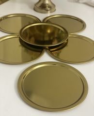 PASLANMAZ ÇELİK GOLD KAPLAMA 6 LI SUNUM TEPSİSİ YUVARLAK MODEL