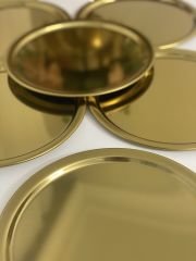 PASLANMAZ ÇELİK GOLD KAPLAMA 6 LI SUNUM TEPSİSİ YUVARLAK MODEL
