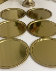 PASLANMAZ ÇELİK GOLD KAPLAMA 6 LI SUNUM TEPSİSİ YUVARLAK MODEL